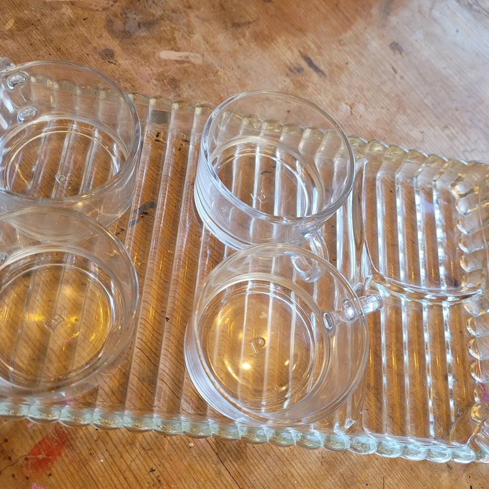 Elegant Glass Tea Cup and Saucer Set
